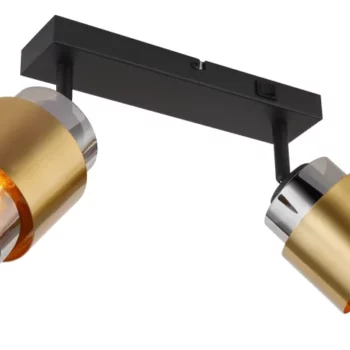 Plafonnier Double Ampoules Verre Métal 15560-2 Marque Globo